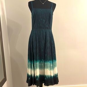 Elegant Teal and White Ombre Dress